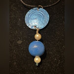 Rare Unique One of a Kind Handmade Elegant Blue Pendant Necklace